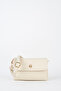 Women's Lilya Cream 2-Compartment Small Size Zipper and Snap Closure Handbag and Shoulder Bag with Cover