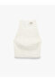Cotton Slim Fit Floral Textured Embroidered Halter Neck Crop Blouse - 4