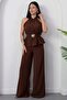 Halter Neck Buckle Waist Jumpsuit Grs3944 - 6