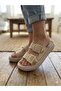 Beige Double Buckle Knit Sole Orthopedic Daily Slippers - 2