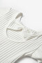 Ecru Short Sleeve Girl's T-Shirt with Bow Detail on the Back - Susan - 4