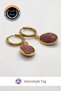 Redonit Natural Stone Gold Steel Earrings - Faceted Cut Oval Dangle Hoop Earrings - 6