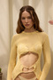 Hanoi Thread Detail Yellow Knitwear Crop - 7