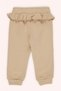 Baby Girl Sweatpants with Ruffle Detail on the Back 0-3 Years Beige - 2