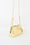 Women's Nazen Yellow Knitted Design Faux Leather Small Size Zipper Closure Handbag and Shoulder Bag