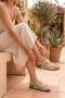 Nass Imported Special Series Women's Slippers with Bead Stone Details White - 2