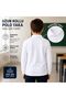 100% Cotton Polo Non-Curling Collar School T-Shirt Breathable Fabric Long Sleeve