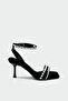Jane Crystal Stone Detailed Black Heeled Shoes