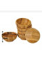 6-Piece Mini Bamboo Sauce Bowl Turkish Delight Bowl Bamboo Sauce Bowl 6.5 cm Diameter - 3 cm Depth - 4