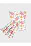 Girls Cotton White Pink Floral Patterned Ruffled Sleeves Short Sleeve Shorts Summer Pajama Set - 2