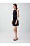 Black Linen Blend High Waist Woven Shorts - 3