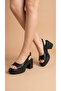 Closed Top Side Buckle Leather High Heeled Ankle Buckle Women's Summer Sandals - 3