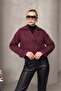 Double-Breasted Oversize Jacket Bordo 8278 - 4