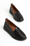 Ruth Women's Black Genuine Leather Orthopedic Ballerinas - 2