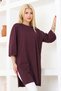 Women's Plum Oversize Tunic T-Shirt – Half Sleeves, Round Neck, Relaxed Fit - 3