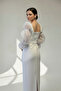 Women's Square Neck Balloon Sleeve Maxi Dress Lined Plain Stylish Wedding Wedding Long Sleeve Dress - 4