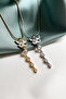 Swinging Steel Butterfly Necklace - 3