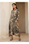 Printed A-line Women Dress with Concealed Placket