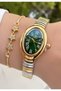 Women's Wristwatch Steel Cord Gold Silver Green Color Gift Bracelet Hms454C2 - 5