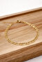 Çelik Noir Bracelet Combination Chain Florya Heart&Textured Rope Bracelet 17+4Cm&21Cm - 3