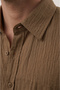 Coffee Stripe Textured Wrinkle-Resistant, Iron-Free Comfortable Fit Men's Shirt 2602607 - 6