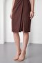 Women's Brown Double-Breasted Collar Button Detail Midi Event Dress - 4