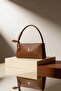 Women's Brown Shawl Detailed Stylish Hand and Shoulder Bag Daily Use Bag