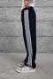 Men's Sweatpants Thin Velvet Striped Sixteen Navy Blue Oversize Loose Fit - 4