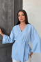 Oversize Linen Kimono with One Button Belt