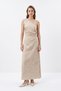 Beige One-Shoulder Low-Cut Long Dress 251654 - 2