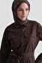 Pocket Detailed Poplin Dress Brown - 4