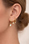 Women's Gold Color Zircon Stone 3-Piece Combination Earring Set 2.5cm Modern Stylish Earrings - 2