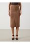 Women's Suede Skirt with Zippered Waist - 2