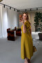 Premium Series Buttoned Fat Green Tencel Dress - 3