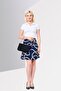 Women Allover Print Mini Skirt, Navy - 2