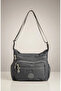 Women's Gray Waterproof Crinkle Fabric 6-Compartment Shoulder Bag