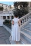 Women's Black and White Polka Dot Maxi Dress with Belt Detail - 6