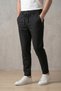 Men's Black Textured Slim Fit Jogger Pants with Drawstring and Elastic Waist for Casual Wear