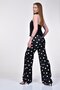 Polka Dot Loose Trousers with Front Slit Detail - Black - 6