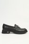 Women's Black Thick Sole Loafer Shoes with Metal Buckle Faux Leather Daily Casual Shoes - 2