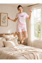 Women's Milan Fabric Short Sleeve Shorts Pajama Set - 3