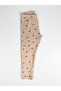 Girl's Powder Heart Printed Elastic Comfortable Cut Combed Cotton Tights - 3