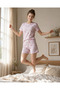 Women's Milan Fabric Short Sleeve Shorts Pajama Set - 3