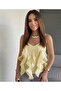 New Season Tencel Fabric Strappy Ruffled Blouse - 3
