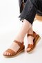 Zri̇n1-07 Premium Tan Genuine Leather Padded Women's Sandals - 4
