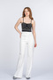 Women's Summer Ecru Beltless High Waist Flare Stylish Casual Comfortable Trousers 30394 - 3
