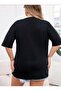 Oversize Women's Leopard Patterned Basic Oversized T-Shirt - 3