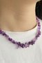 Amethyst Necklace Amethyst Bracelet Set Steel Wire Steel Clip Steel Ring Steel Chain Natural Stone Set - 3