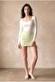 Women's Regular Fit Cotton / Elastane Short Green Mini Side Gathered Skirt Silvia