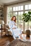 New Season Blue Double-Breasted Collared Summer Short Sleeve Special Design Full Length 100% Cotton Maternity Dressing Gown Nightgown Set - 8